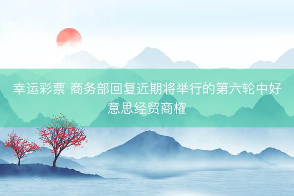 幸运彩票 商务部回复近期将举行的第六轮中好意思经贸商榷